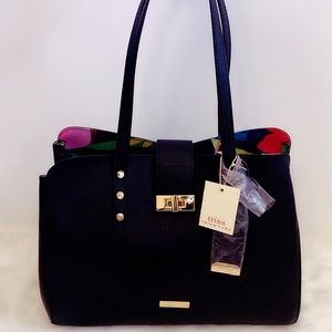 Trina Turk Black Satchel vegan leather handbag